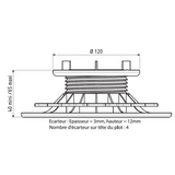 Plot terrasse bois réglable 40/60mm - Gamme ESSENTIEL - Jouplast